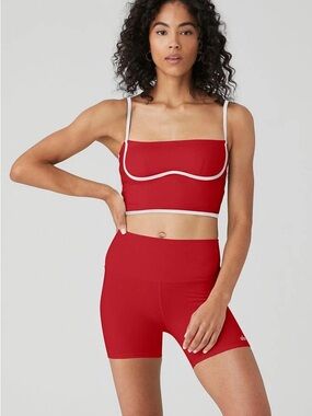 Alo Airbrush high waist shorts red size S